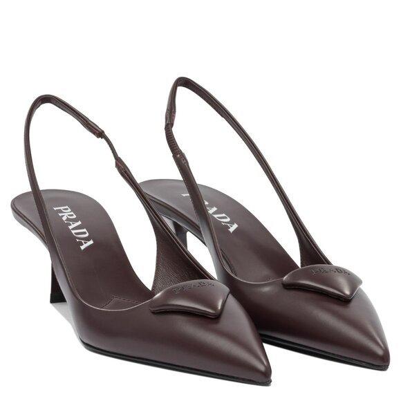 Prada Brushed Leather Slingback Pumps IT 40 Women - Picture 2 of 5